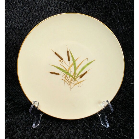 VTG Lenox Cattail China 7 PC Place Setting – Mid-Century Gold Rim Dinnerware - Picture 7 of 16